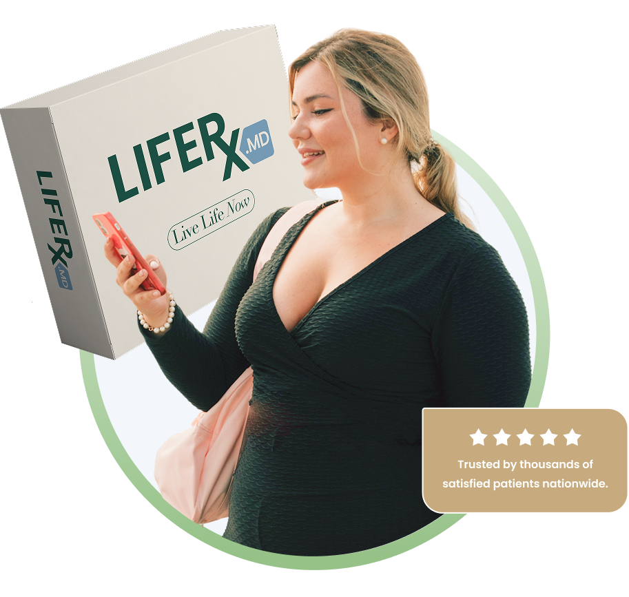 Person holding LifeRx weight loss kit