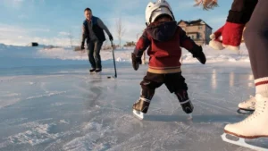 kid ice skating